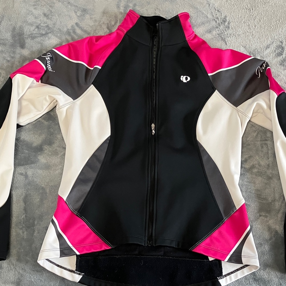 Pearl Izumi Elite Level Women's Cycling Jacket in Black, Hot Pink & White